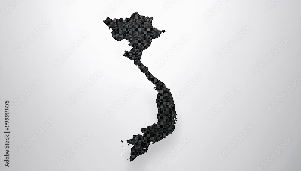 silhouette of a map of Vietnam on a plain white background Stock Photo ...