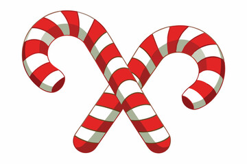 Christmas Candy canes vector illustration on white background.