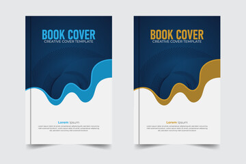 Creative and abstract book cover design, with dark gradient blue color and white color background 6 inch width 9 inch height size book cover template, cover design, book cover, book cover design