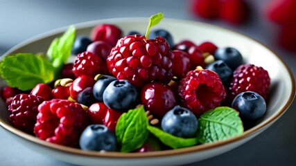 Canvas Print -  Fresh and vibrant summer berries