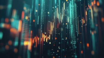 Poster - A visually appealing concept of multiple 3D financial graphs floating in a digital space, symbolizing the interconnectedness of various financial metrics and data.