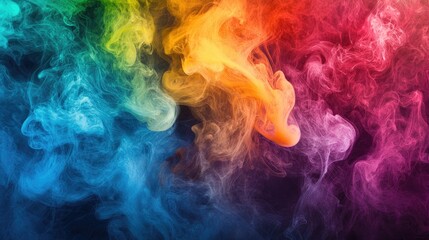 Poster - An artistic representation of colored smoke released during a festival, swirling in vibrant hues and creating a festive atmosphere, showcasing cultural celebrations.