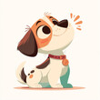 © Yueyue - cute flat cartoon puppy with anthropomorphic expression