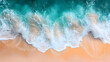© Siasart Stock - Waves Crashing on Sandy Beach, Aerial View