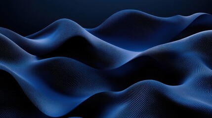 Poster - Abstract waves in deep blue tones, creating a sense of depth and fluidity.
