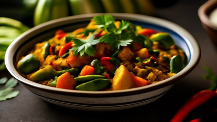 Canvas Print -  A vibrant and colorful rice dish ready to be savored