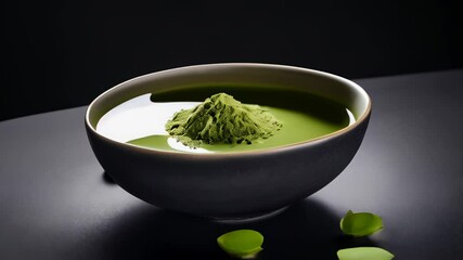 Sticker -  Luxurious green soup with a garnish served in a stylish bowl