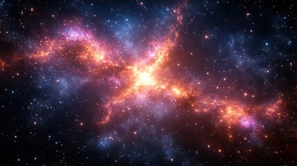 Wall Mural - a vibrant nebula with swirling gas and dust clouds, glowing with a radiant light, illuminating a sta