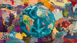 © Ihor - Global Tapestry: A Bold Collage of Textures Forming the Earth