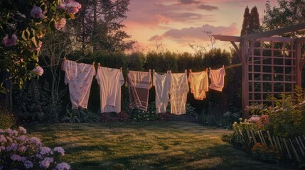 Sticker - Sunset Laundry Line