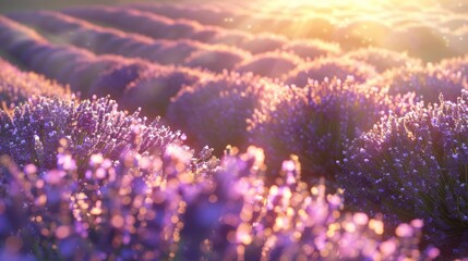 Wall Mural - Lavender Field Sunset