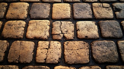 Aufkleber - A weathered stone pathway with a rustic charm, showcasing the natural wear and tear of time and use