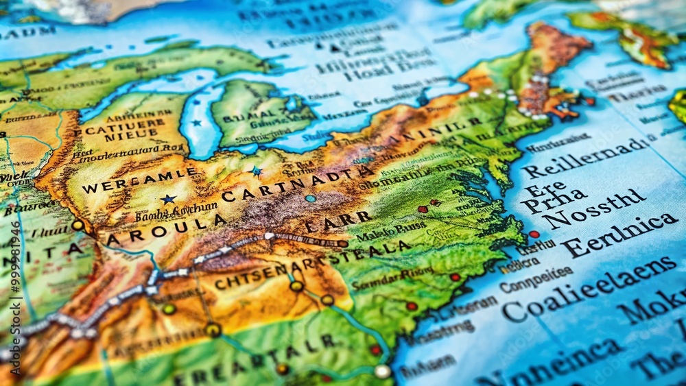 Detailed Eastern Coast USA Map Featuring Major Cities, Landmarks, and