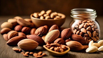 Canvas Print -  Nutty Delights  A bountiful display of almonds in various forms