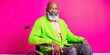 © theartcreator - Black Senior Disabled Man in Wheelchair, Studio Portrait Shot
