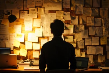 Poster - Silhouette of marketing strategy tools.