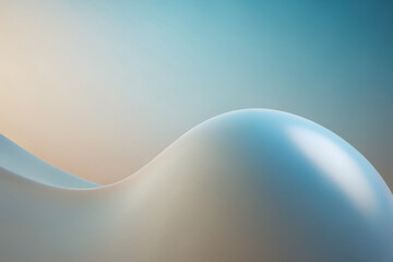 Poster - A smooth, curvaceous form gracefully rises against a soothing backdrop of pastel hues at dusk. Generative AI