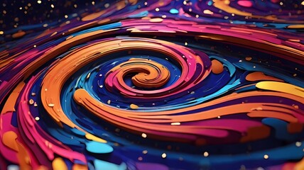 Fototapete - Immerse yourself in a galaxy where pop art colors swirl in psychedelic patterns, combined with the movement and energy of kinetic art