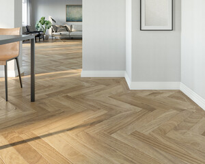 Poster - modern living interior detail. 3D rendering.