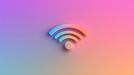 Poster - A wireless signal icon displayed on a screen with a soft gradient background, leaving room around for text placement.