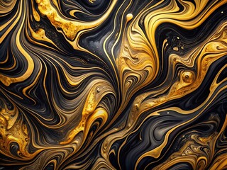 Elegant Abstract Black and Gold Wallpaper Design for Modern Interiors and Creative Projects