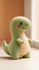 Sticker - Cute Green Dinosaur Plush Toy.