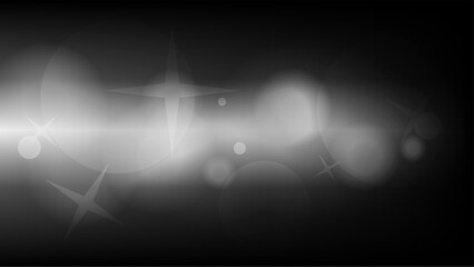 Poster - Monochrome Blurry Bokeh Light Fog and Glitter Star Background