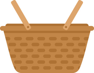 Poster - Classic empty picnic basket is waiting to be filled with delicious food and drinks