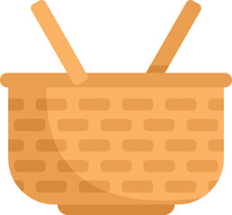 Poster - this vector illustration features an empty wicker picnic basket, perfect for representing outdoor di