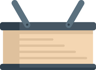 Poster - this empty wooden crate is standing upright with its handles open