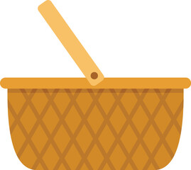 Poster - this empty wicker picnic basket with an open lid is a perfect graphic for representing outdoor dinin