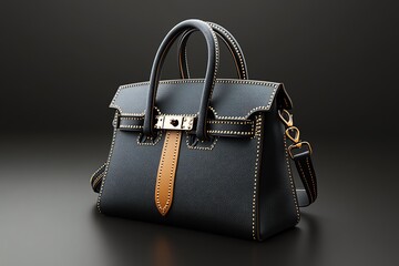 Poster - 3D digital rendering of a luxury handbag, allowing users to rotate and explore every angle of the bagâ€™s design, stitching, and hardware in a virtual environment