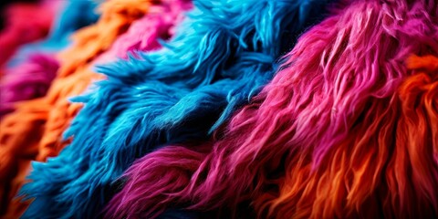 Poster - A colorful fur with a mix of blue, pink, and orange