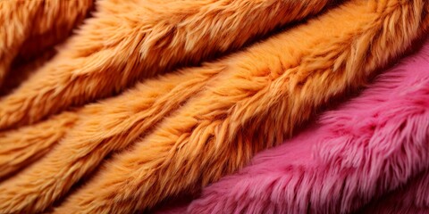 Poster - A row of fur with orange and pink colors