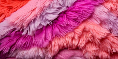 Wall Mural - A close up of a fluffy pink and purple fur