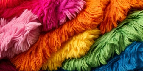 Poster - A colorful pile of fuzzy animal fur
