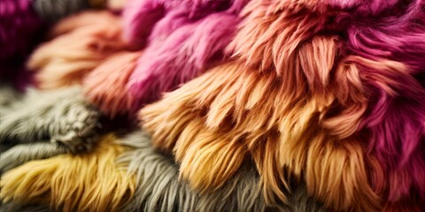Aufkleber - A pile of fur with different colors and textures