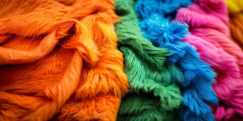 Poster - A pile of colorful fur with a rainbow of colors