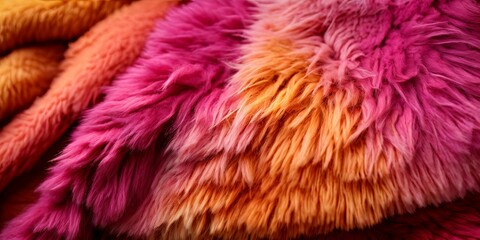 Poster - A close up of a fuzzy orange and pink fur
