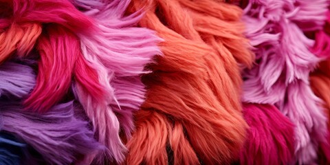 Poster - A fuzzy pink and orange fur with a purple stripe