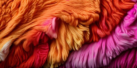 Poster - A pile of colorful yarn with a variety of colors including orange, pink