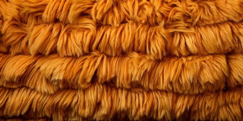 Poster - A close up of a pile of orange fur