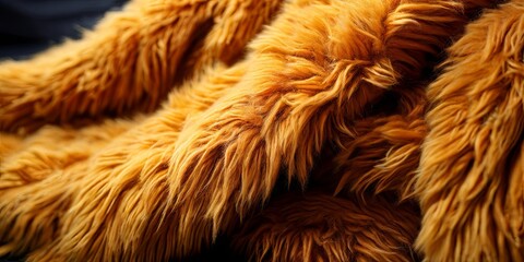 Poster - A fuzzy orange fur blanket with a lot of hair on it