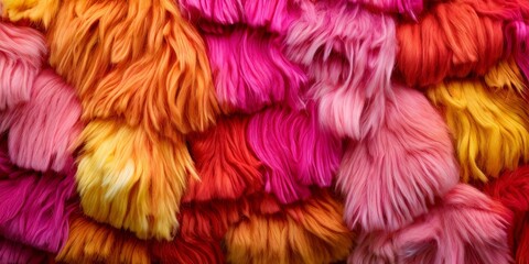 Poster - A colorful pile of yarn with a variety of colors including pink, orange