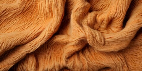 Poster - A close up of a fuzzy orange fabric with a lot of texture