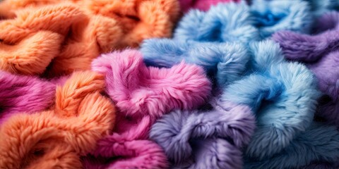 Poster - A colorful pile of fuzzy balls of yarn