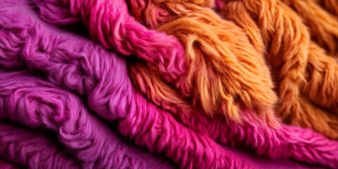 Poster - A pile of colorful yarn with a pink and orange stripe