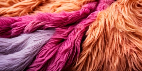 Poster - A close up of a fuzzy orange and pink fur with a pink stripe