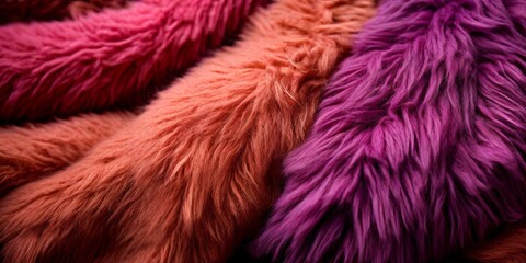 Poster - A close up of a purple and orange fur