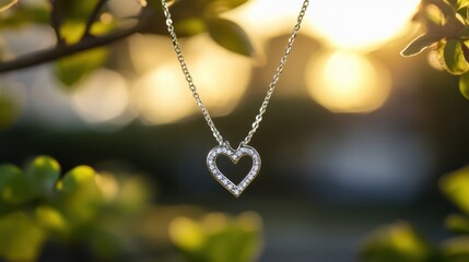 Heart-shaped necklace symbolizing eternal love between two people